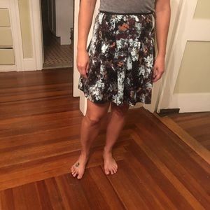 BCBG Generation pleated blue and brown lycra skirt